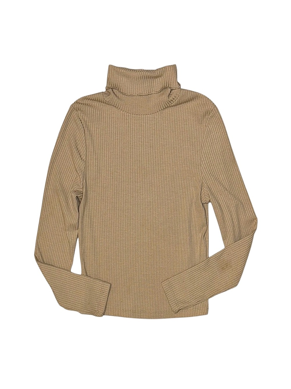 GIRL'S Tan Turtleneck Long Sleeve Top Size 7/8